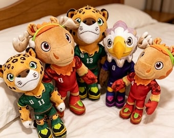 Set di peluche delle mascotte della Coppa del Mondo / Set di peluche da calcio per appassionati di sport e collezionisti