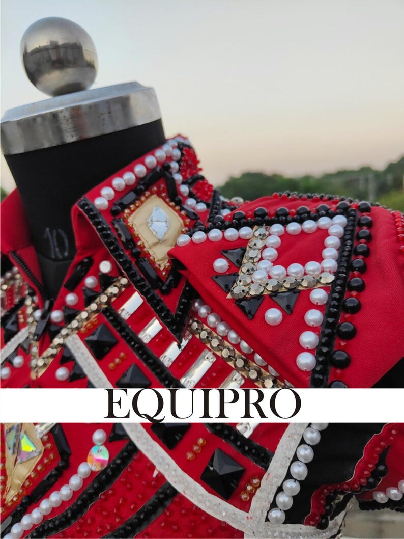 Western Red Base With Black & White Show Jacket Rodeo Queen Showmanship ...
