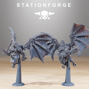 Flyers Pythonicus, robots spatiaux, guerriers de science-fiction modulaires par STATIONFORGE, figurines Grimdark sur le thème cybernétique des jeux de guerre image 7