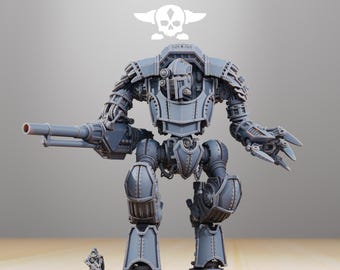 Scavenger Defender Mk1, Modular Sci-Fi Titanic Warbot by STATIONFORGE, Grimdark Wargames Proxy