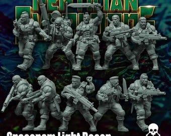 Escuadrón de reconocimiento ligero Spacenam, miniaturas de juegos de guerra de ciencia ficción de Reptilian Overlords, Guardia Espacial