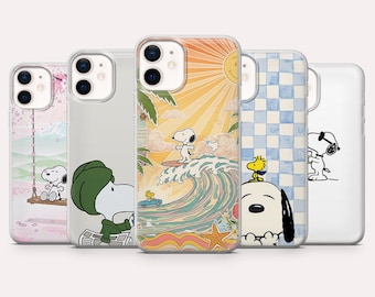 Snoopy Phone Case Cartoon Peanuts Cover for iPhone 17, 16, 15, 14, 13, 12, Samsung S25, S24, S23, S22,A16,A26,Pixel 10,9A