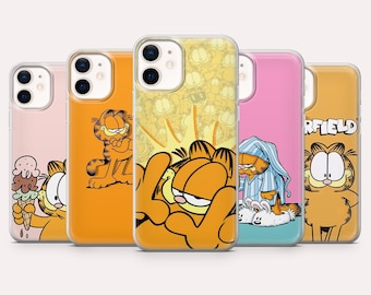 Garfield Phone Case Cute Cartoon Cat Cover for iPhone 17, 16, 15, 14, 13, 12, Samsung S25, S24, S23, S22,A16,A26,Pixel 10,9A