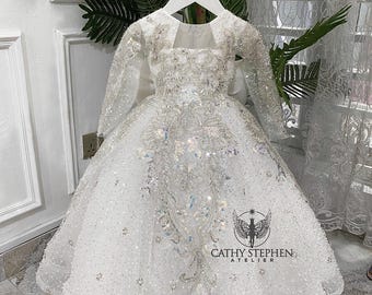 Prinzessinnen-Ballkleid | Baby Ballkleid | Prinzessin Kleid | Blumen Mädchen Kleid | Junior Braut Kleid | Kleines Braut Kleid | Mädchen Festzug Kleid