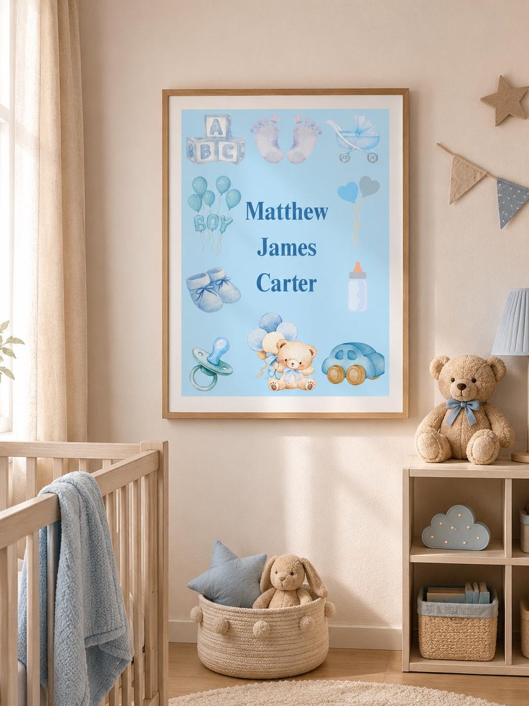 Personalised Baby Name Print | Custom Nursery Wall Art (digital ...