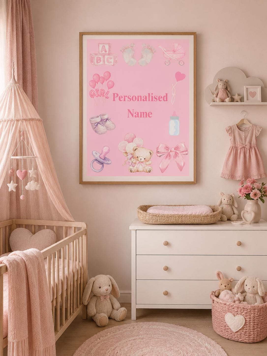Personalised Baby Name Print | Custom Nursery Wall Art (digital ...