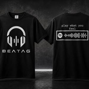 Maglietta LEAN ON Spotify Scan Code, Ascolta ciò che senti, Maglietta grafica per amanti della musica, Abbigliamento da festival, Abbigliamento da festa, Indossa il suono