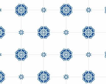 Dollhouse Tile 1/12 Blue Pattern Tiles for Floor Miniature Printable Diorama Roombox Digital Download #30