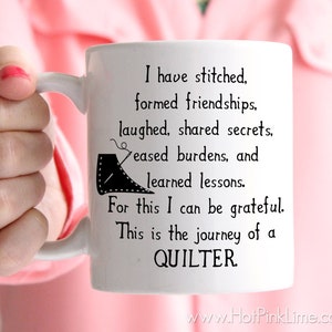 Quilter Mug, Gift for Quilter, Personalized Gift, Choice of Mug Sizes & Colors, Quilting Poem, Handmade Quilt Maker image 1