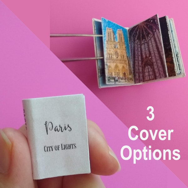 Miniature Paris Book 1/12 Scale Modern Miniature Printable with Pages Digital Download