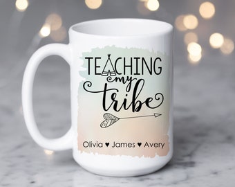 Homeschool Mom • Large 15 oz Size Mug • Gift for Homeschool Mom • Tumbler Also Available • Gift for Mother's Day • Teaching My Tribe