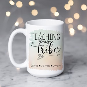 Homeschool Mom Large 15 oz Size Mug Gift for Homeschool Mom Tumbler Also Available Gift for Mother's Day Teaching My Tribe image 1