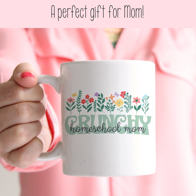 Crunchy Homeschool Mom Large 15 oz Size Mug Gift for Homeschool Mom Tumbler Also Available Homeschooling Gift for Mother's Day image 7
