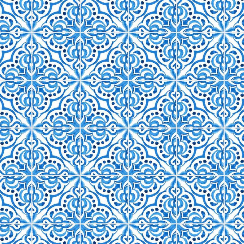 Dollhouse Tile 1/12 Blue Pattern Tiles for Floor Miniature Printable Diorama Roombox Digital Download 29 image 1