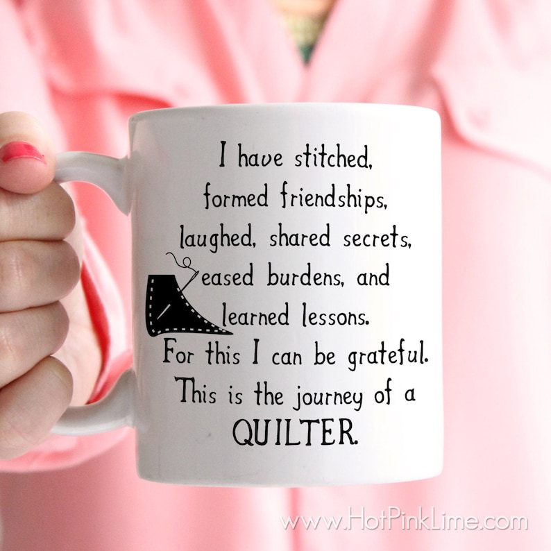 Quilter Mug, Gift for Quilter, Personalized Gift, Choice of Mug Sizes & Colors, Quilting Poem, Handmade Quilt Maker image 1