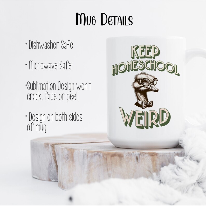 Keep Homeschool Weird Large 15 oz Size Mug Gift for Homeschool Mom Tumbler Also Available Homeschooling Gift for Mother's Day image 2