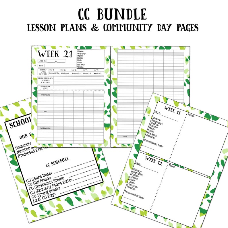 Classical Conversation Bundle Lesson Plans and Community Day Pages image 1