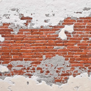 Dollhouse Plastered Distressed Brick 1/12 Scale Miniature Printable Diorama Roombox Digital Download Red Brick Wall Realistic