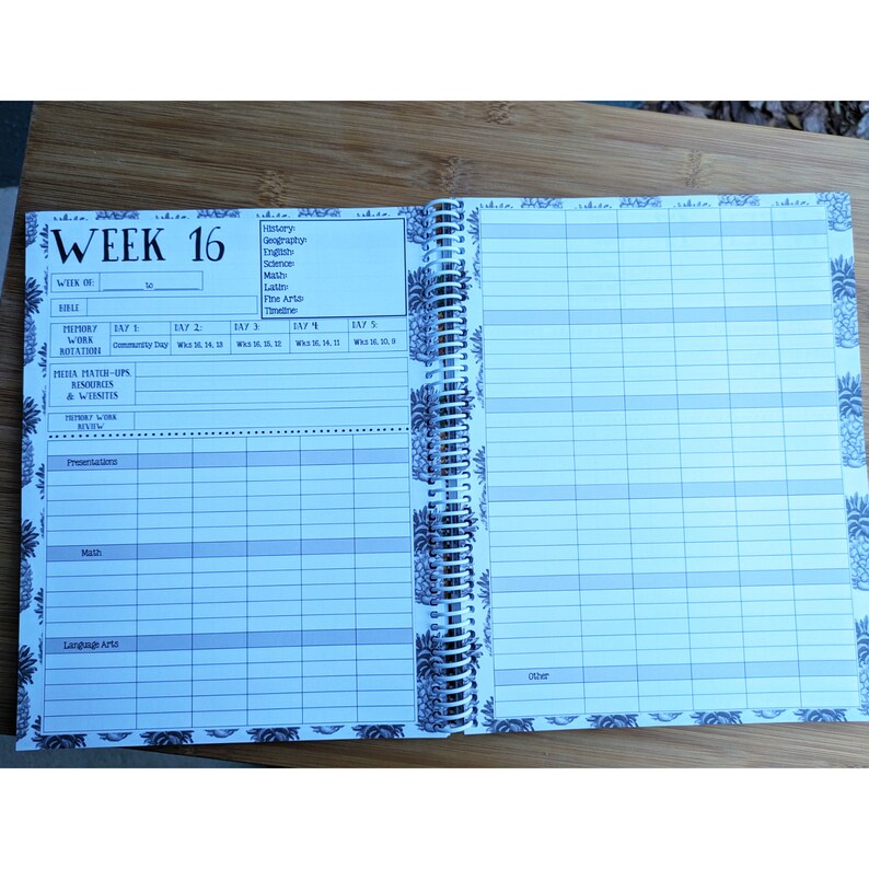 Classical Homeschool Planner Printed and Spiral Bound for Classical Conversations Families, Lesson Planner, Undated Calendars image 7