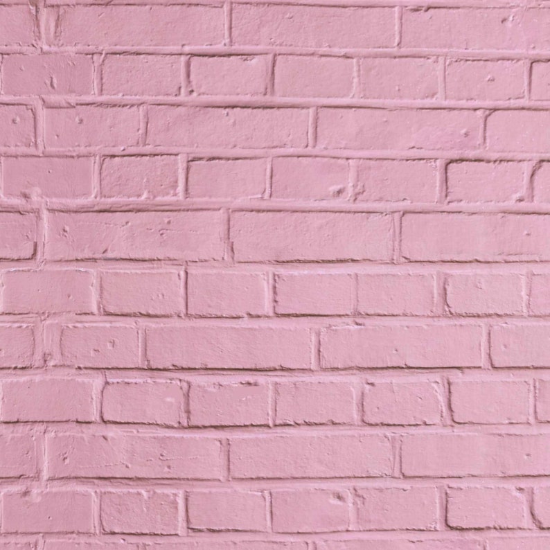 Dollhouse Pink Brick Wall 1/12 Miniature Printable Diorama Roombox Digital Download Realistic image 1