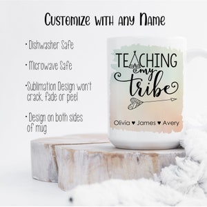 Homeschool Mom Large 15 oz Size Mug Gift for Homeschool Mom Tumbler Also Available Gift for Mother's Day Teaching My Tribe image 2