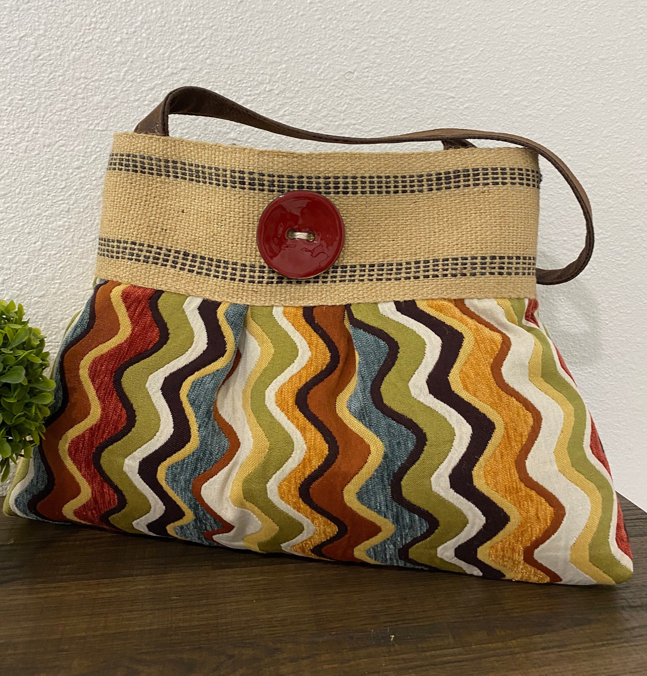 Handbag Purse Tote Bag Shoulder Bag in Multicolor Waves With - Etsy Ireland