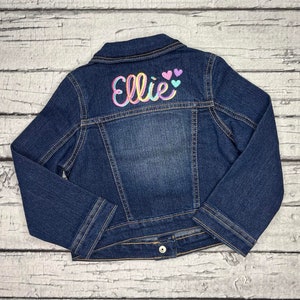 Girls Personalized Denim Jacket - Monogrammed Jean Jacket - Embroidered Jacket - Toddler Girls - Baby Girls - Kids Monogrammed Denim Jacket