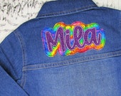 Toddler Jean Jacket - Baby Jean Jacket with Name - Personalized Jean Jacket - Denim Jacket - Gift for Kids - Birthday Gift for Toddler Girl Il_170x135