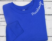 Unisex Crewneck Sweatshirt with Team Name Embroidered Around the Collar - Team Spirit - Neckline Embroidery - Toddler Sweater - Custom Gift Il_170x135
