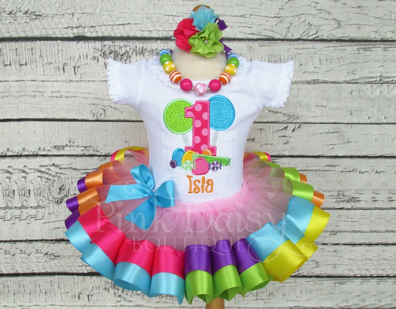 Candyland Birthday Outfit Sweet Shoppe Rainbow Ribbon Tutu - Etsy