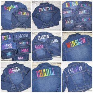 Veste en jean personnalisée pour filles veste en jean à monogramme veste brodée petites filles bébés filles veste en jean à monogramme pour enfants image 5