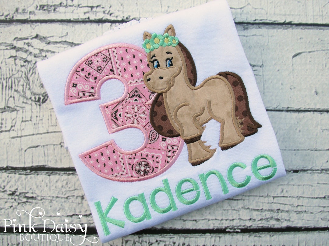 Girls Horse Birthday Shirt Pony Birthday Shirt Horseback Etsy