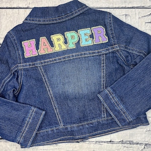 Girls Personalized Denim Jacket - Monogrammed Jean Jacket - Embroidered Jacket - Toddler Girls - Baby Girls - Kids Monogrammed Denim Jacket