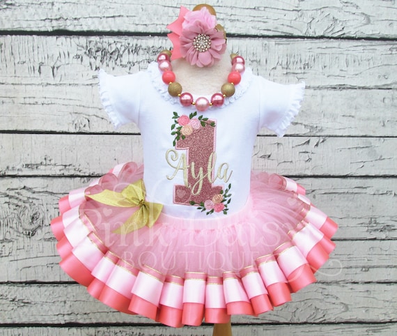 rose gold first birthday outfit