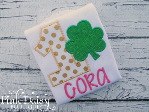 St Patricks Day Birthday Shirt - Shamrock Birthday Shirt - Saint Patricks Day - March Birthday Shirt - Applique Shirt - Custom Baby Shirt Il_570xn