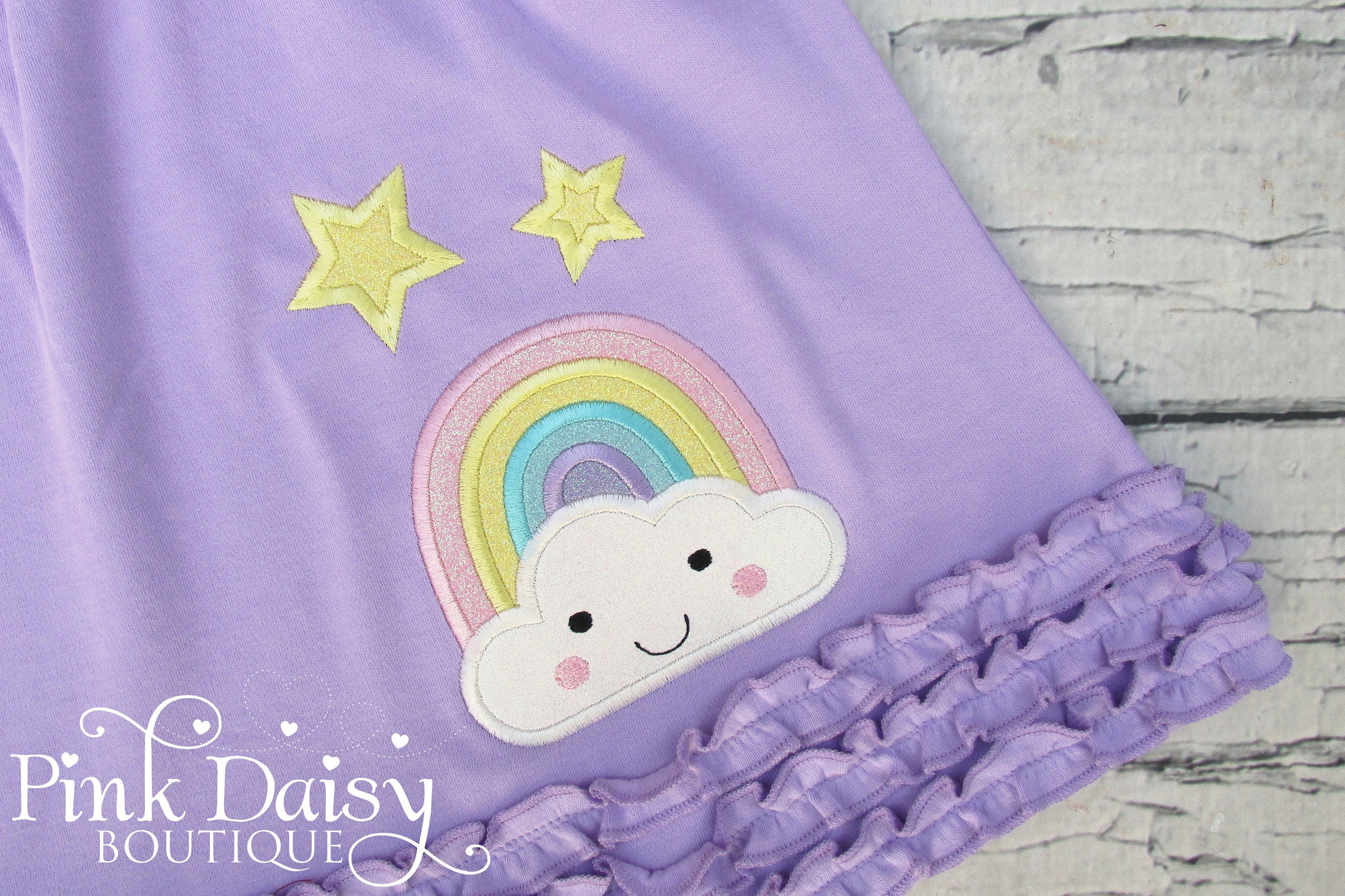 Pastel Rainbow Dress Applique Dress Baby Girls Toddlers Etsy