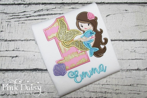 Mermaid Birthday Shirt - Ages 1-9 - Mermaid 2nd Birthday - Mermaid Shirt - Under the Sea - Pastel - Applique Shirt - Second Birthday Shirt Il_570xn