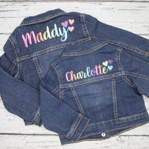 Custom Denim Jacket Kids - Embroidered Jean Jacket - Personalized Jacket - Birthday Gift - Christmas Gift for Baby Girl, Toddler, Big Girl