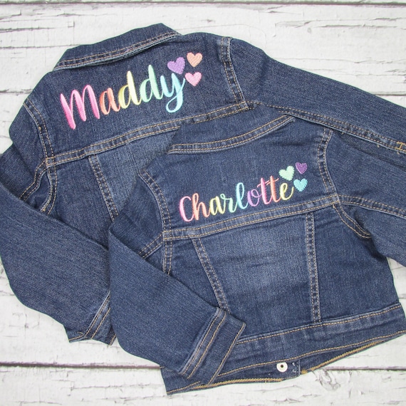 Custom Denim Jacket Kids - Embroidered Jean Jacket - Personalized Jacket - Birthday Gift - Christmas Gift for Baby Girl, Toddler, Big Girl