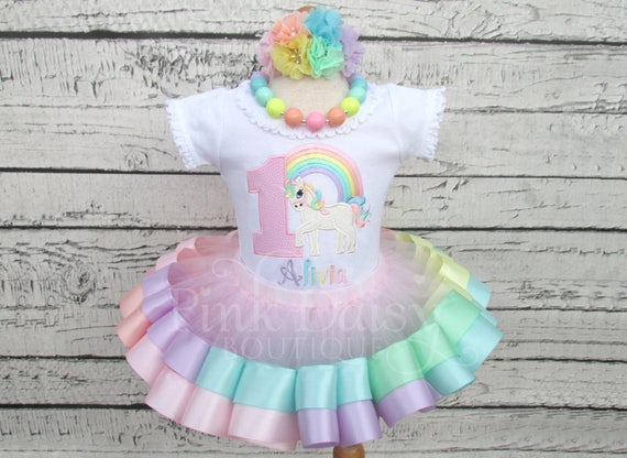 unicorn birthday tutu set