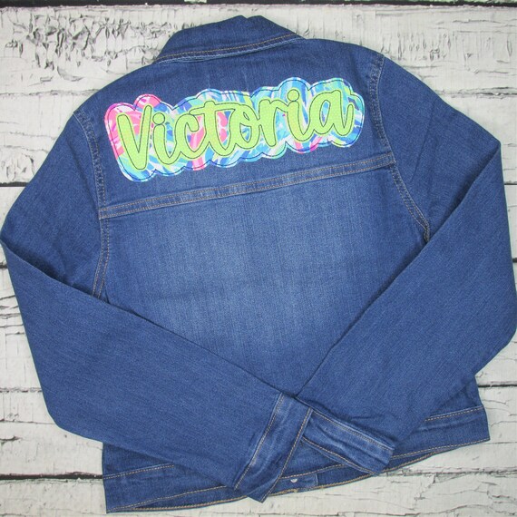 Personalized Jean Jacket for Girl Blue, Pink, Green Baby Denim