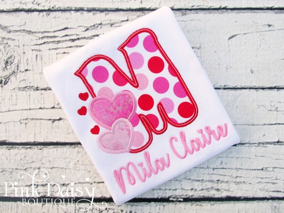 LOVE Valentine/'s; Embroidered Shirt; Valentine/'s Day embroidered Shirt Embriodered Applique Shirt