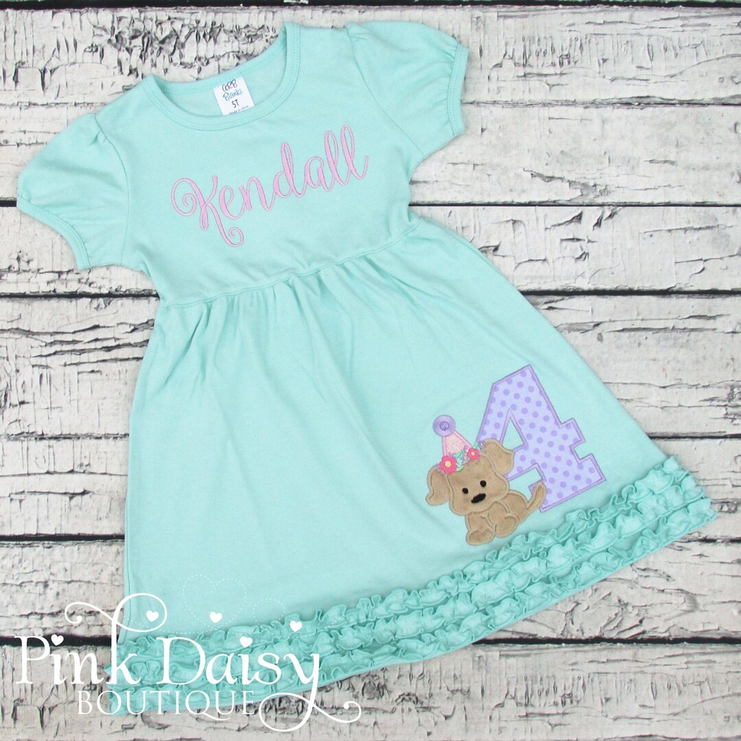 Blue Puppy Embroidered Gown main image 1