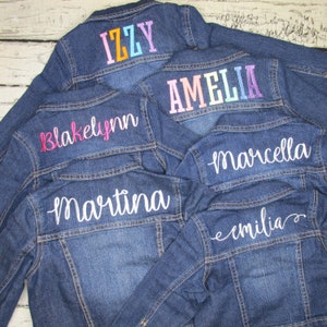 Veste en jean personnalisée pour filles veste en jean à monogramme veste brodée petites filles bébés filles veste en jean à monogramme pour enfants image 8