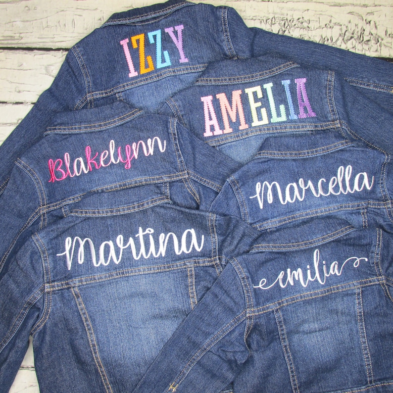 Veste en jean personnalisée pour filles veste en jean à monogramme veste brodée petites filles bébés filles veste en jean à monogramme pour enfants image 8