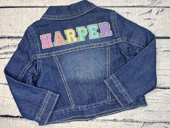 Girls Personalized Denim Jacket - Monogrammed Jean Jacket - Embroidered Jacket - Toddler Girls - Baby Girls - Kids Monogrammed Denim Jacket Il_570xn