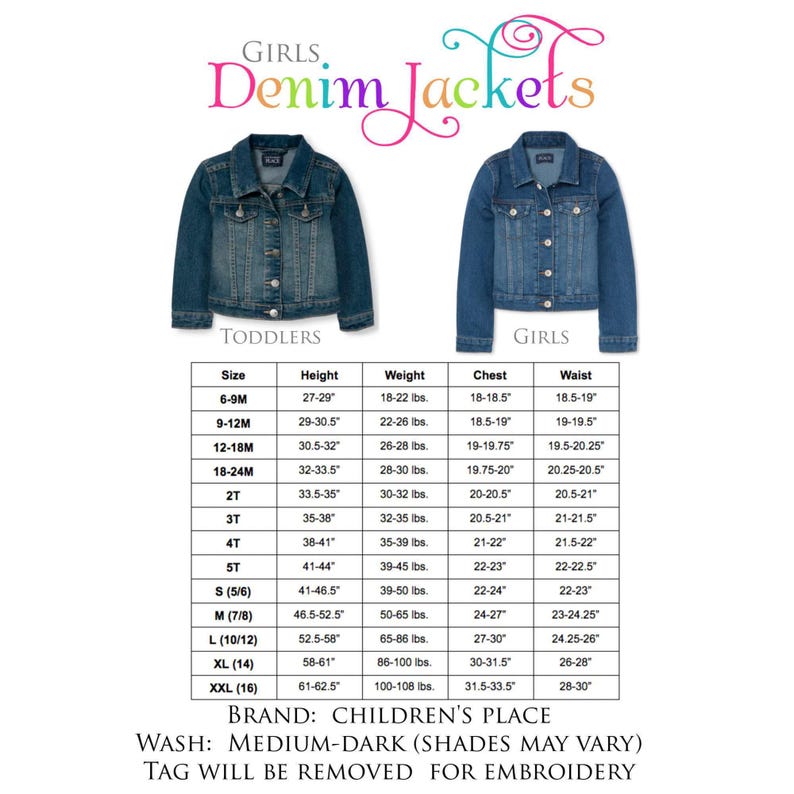 Custom Denim Jacket Kids - Embroidered Jean Jacket - Personalized Jacket - Birthday Gift - Christmas Gift for Baby Girl, Toddler, Big Girl bild 2