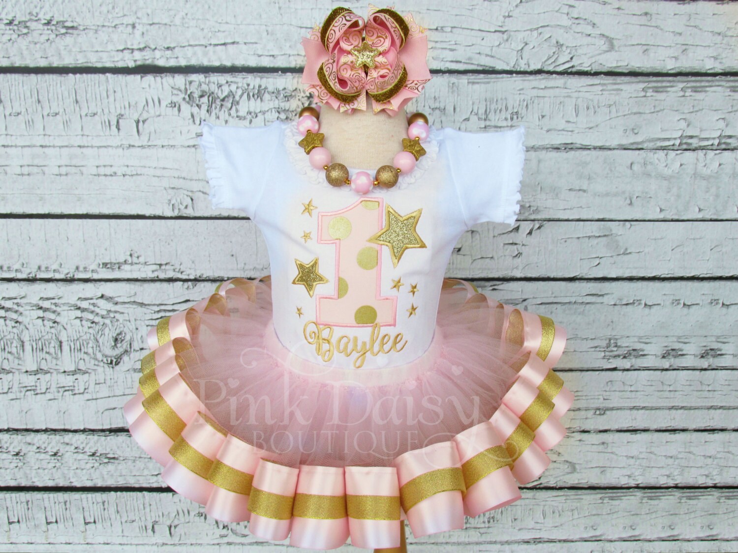 twinkle twinkle little star birthday dress Twinkle Twinkle Little Star Birthday Outfit - Pink and Gold - Ribbon  Trimmed Tutu - Applique Shirt - Our Shining Star - First Birthday Dress