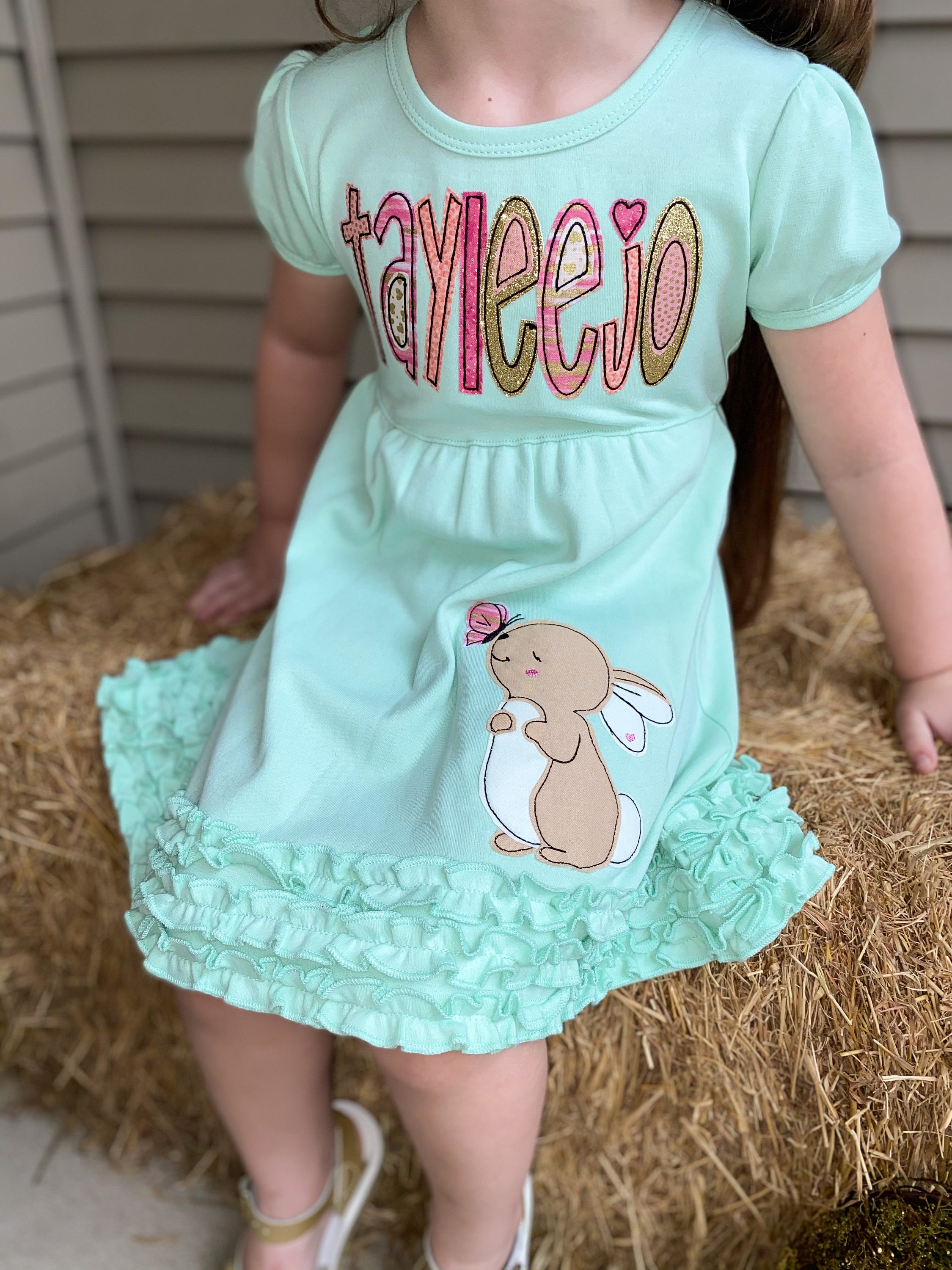 Easter Dress Toddler Girls Embroidered Dress Mint Dress Etsy