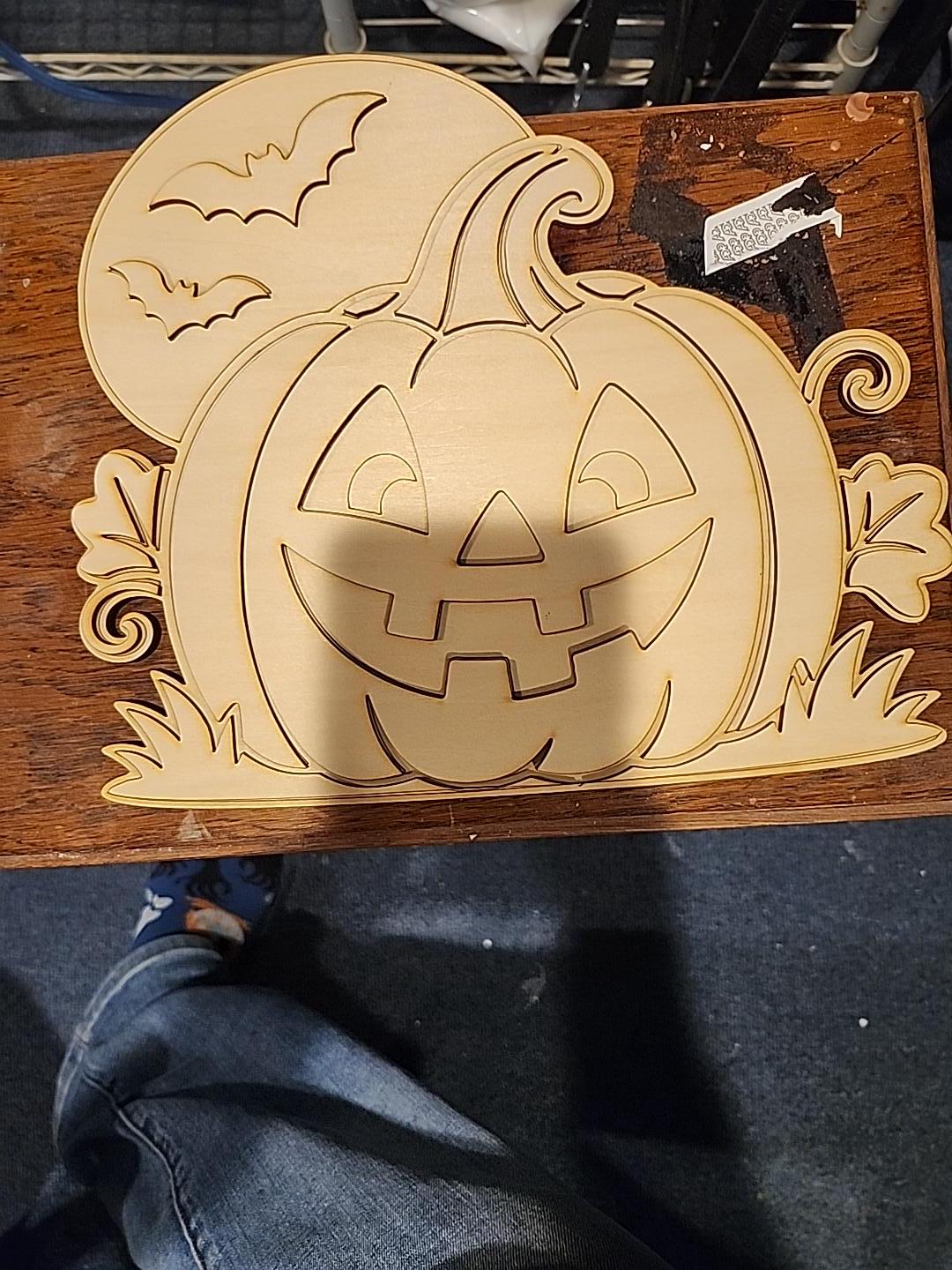 Halloween Paint Kits — shown styled in a home setting of the laser engraved studio piece